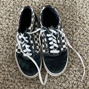 Girls black and white checkered vans